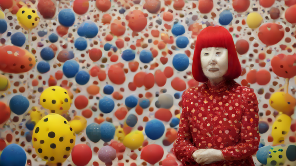 Ilustración editorial sobre cultura: Muere Yayoi Kusama a los 97 años: icono del arte contemporáneo