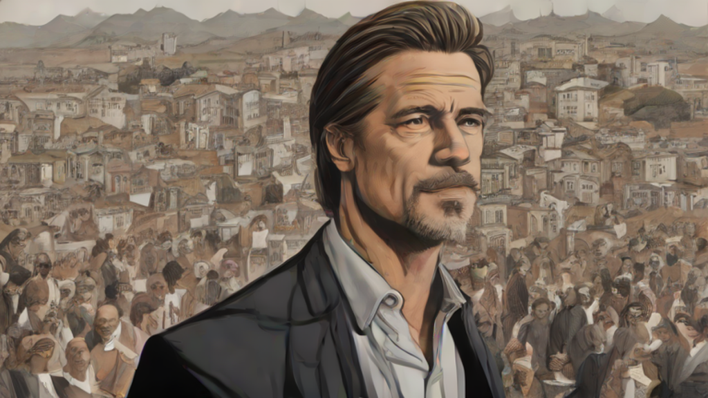 Ilustración editorial sobre sociedad: Brad Pitt regresa al Festival de Cine de San Sebastián para Heart of the Beast
