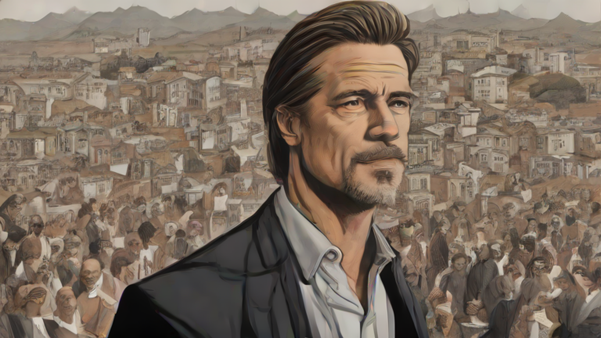 Ilustración editorial sobre sociedad: Brad Pitt regresa al Festival de Cine de San Sebastián para Heart of the Beast
