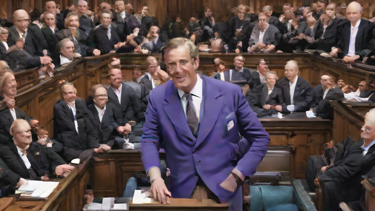 Ilustración editorial sobre política: Farage revalida escaño en Westminster con más votos que en 2024