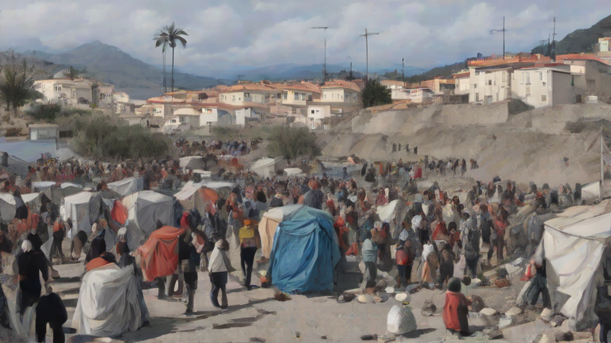 Ilustración editorial sobre seguridad: Marlaska anuncia 35 millones para Ceuta y llama a la calma
