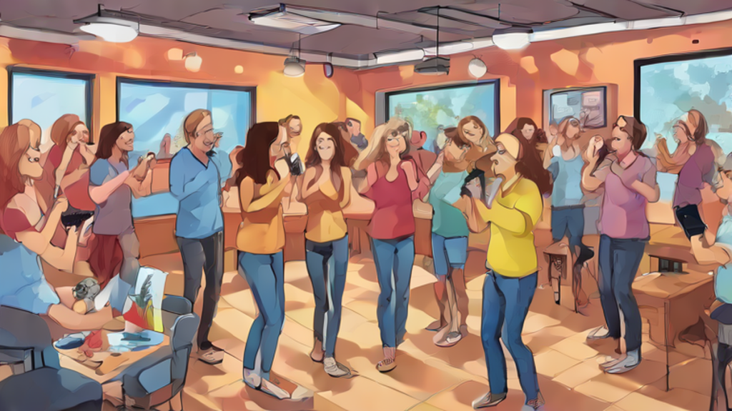 Ilustración editorial sobre sociedad: Fundesarrollo celebra Día del Adulto Mayor con karaoke