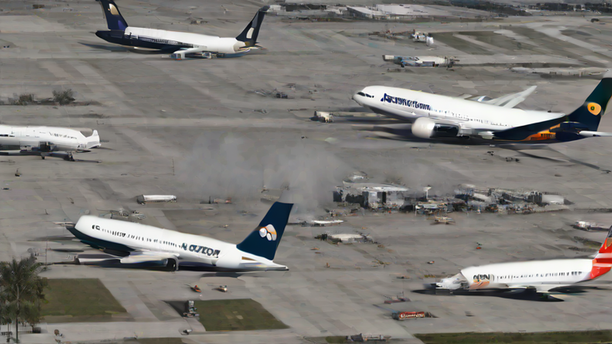 Ilustración editorial sobre sociedad: Amazon confirma cinco muertos en accidente de avión cargue en Miami