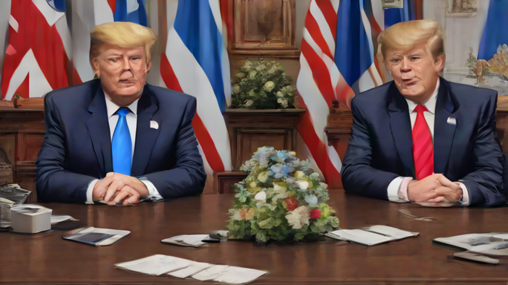Ilustración editorial sobre mundo: Trump advierte desastre potencial entre Reino Unido y Argentina por Malvinas