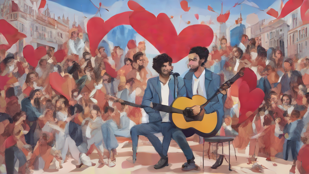 Ilustración editorial sobre sociedad: RTVE lanza Cuore Bello, la canción de Lucas Paulano para Eurovisión Junior 2026