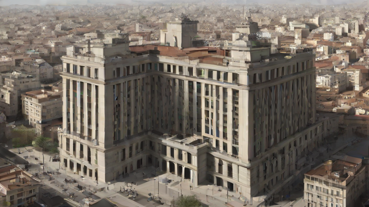 Ilustración editorial sobre economía: Telefónica vende sede histórica de Gran Vía a Tomás Olivo por cerca de 200 millones