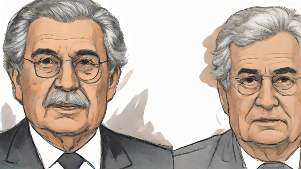 Ilustración editorial sobre política: Muere Julián García Vargas, exministro de Defensa y Sanidad con Felipe González