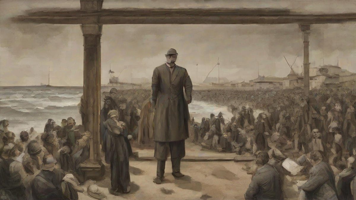 Ilustración editorial sobre sociedad: Justicia restituye cuadro robado por nazis en Mar del Plata a heredera judía